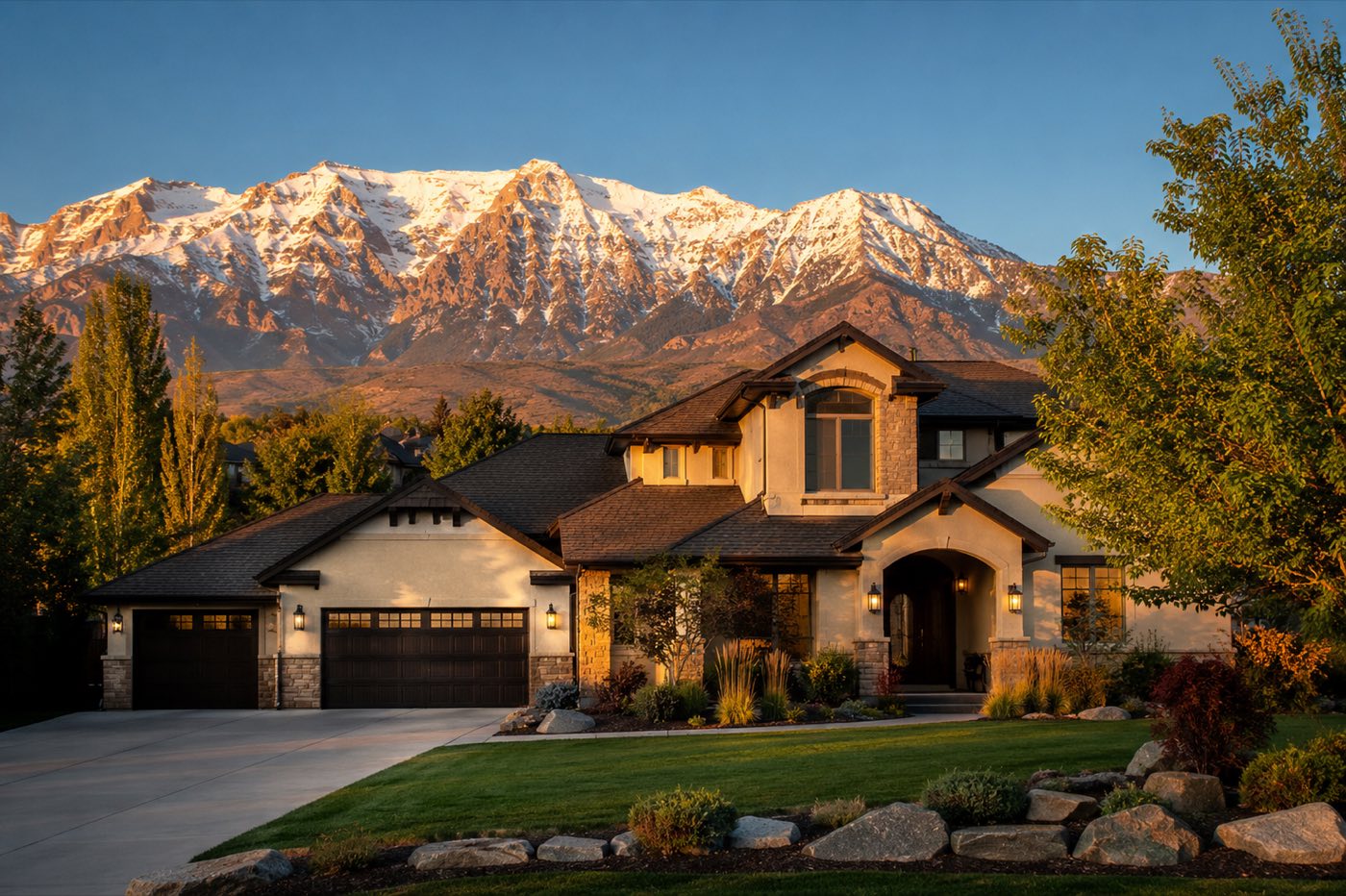 Utah County homes along a tree-lined street